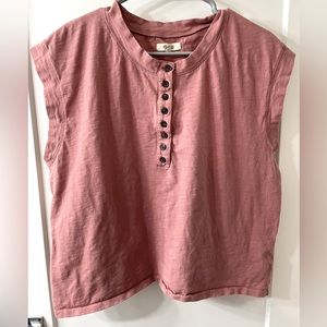 Madewell Garment Dyed Henley Muscle Tee